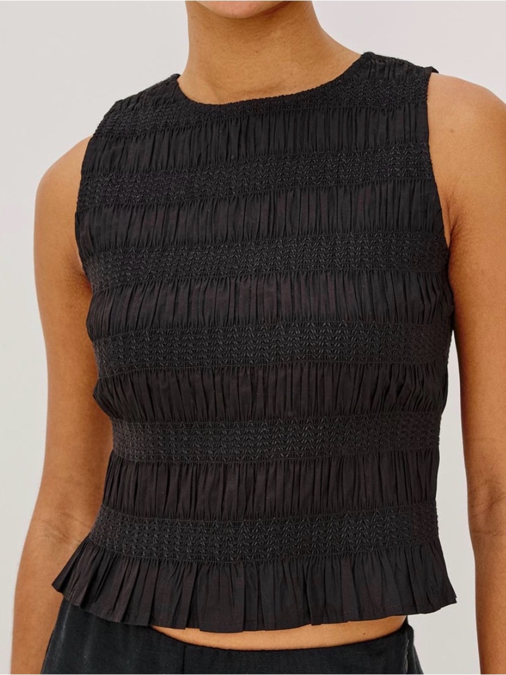 Rails Kane Ruched & Embroidered Shell Tank
